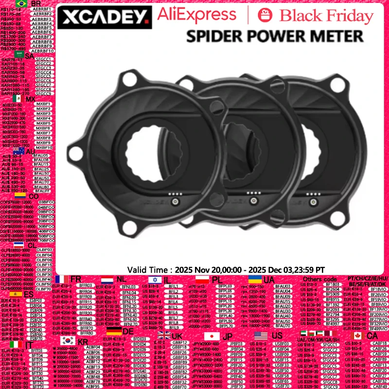 

XCADEY XPOWER Spider Power Meter For Road Bicycle Bike MTB For SRAM ROTOR RaceFce Crank Chainring 104BCD 110BCD