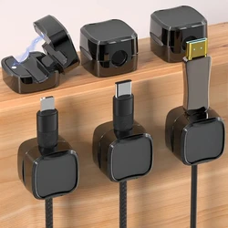 6PCS 마그네틱 케이블 클립 USB 케이블 주최자 클립 와이어 와인 더 홀더 책상 벽 자동차 주방에 대 한 접착 케이블 관리