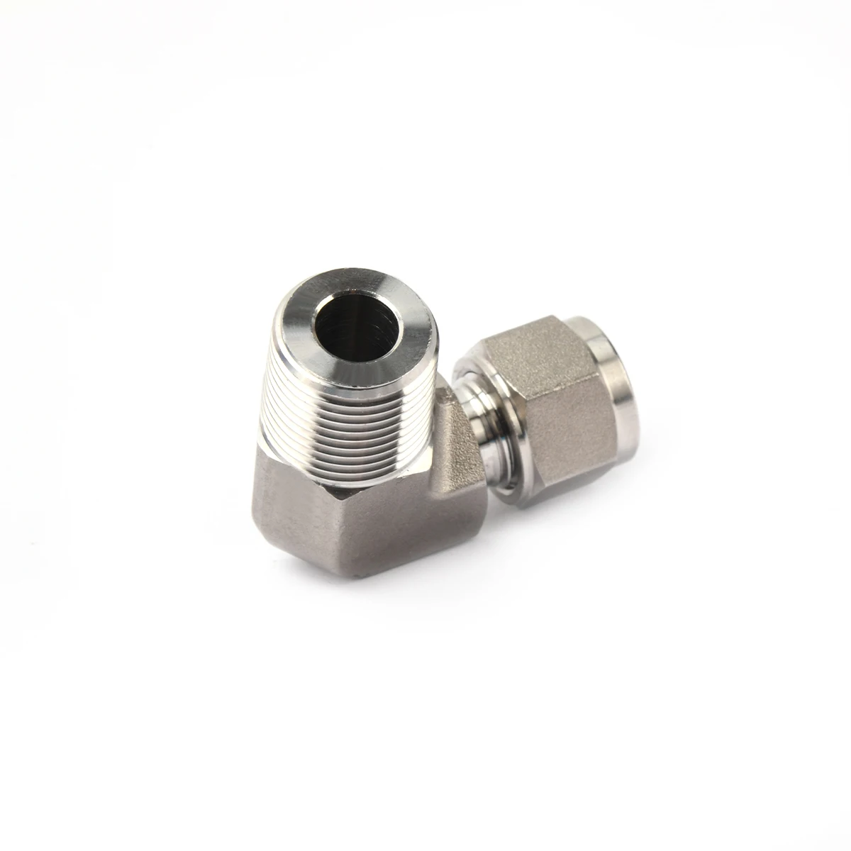 Stainless Steel Double Ferrules Connects Male Thread Male Elbow Elbow Joint