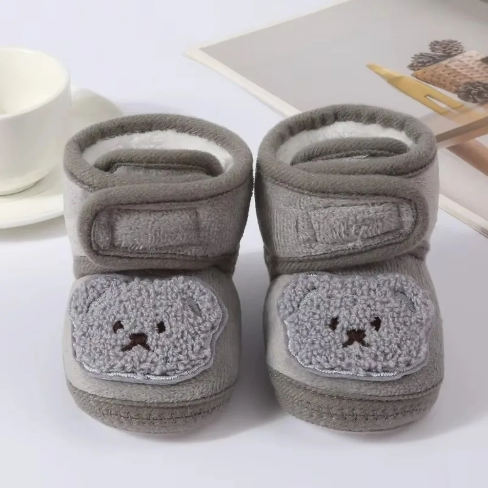 

New Winter Warm Slippers Cute Cartoon Bear Anti-slip Toddler Shoes Soft Footwear Infant Floor Socks For Girls Boys