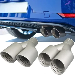 1Pcs Double Matte Stainless Steel Car Muffler Tip Exhaust Tip System Pipe Universal Exhaust Tip 60MM 63mm GTI MK7 Golf7 Nozzle