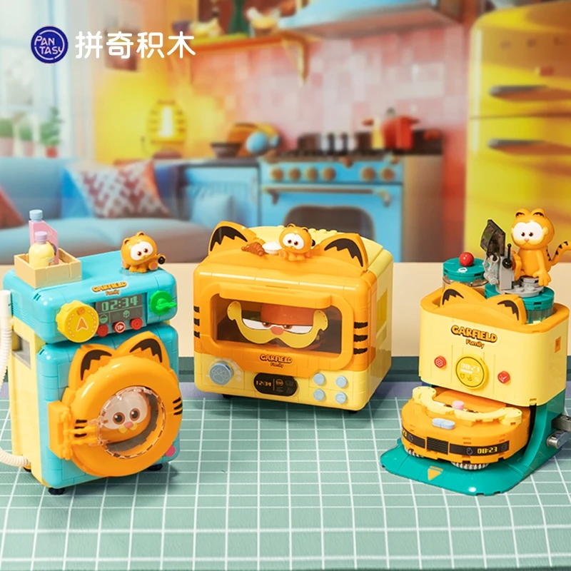 

Строительные блоки Pantasy Garfield, серия бытовой техники, сборка игрушек, духовка, стиральная машина, подметальная модель робота, украшения, подарок