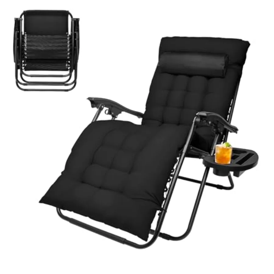 

Oversized Zero Gravity Chair29In XL Lounge Chair w/Removable CushionandHeadrest Reclining Camping Chair