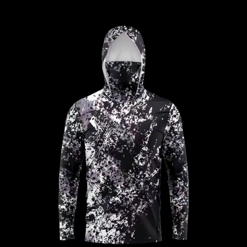 Mens Fishing Jersey Breathable Long Sleeve Quick Dry Shirt Camo Outdoor Sun Protection Apparel Summer Hiking Top