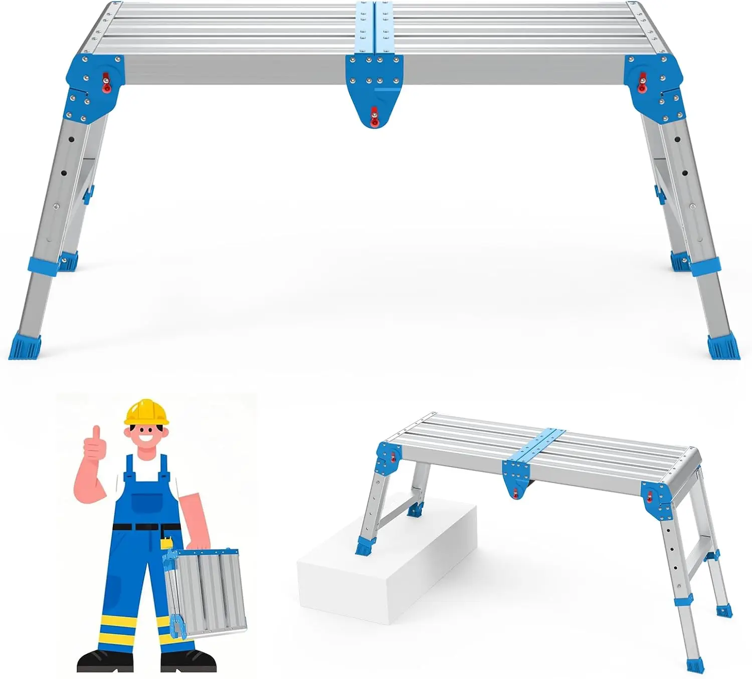 

Foldable Step Stool with One-Touch Auto Fold, 500 Lbs Capacity, 4 Height Adjustments for Home and RV Use