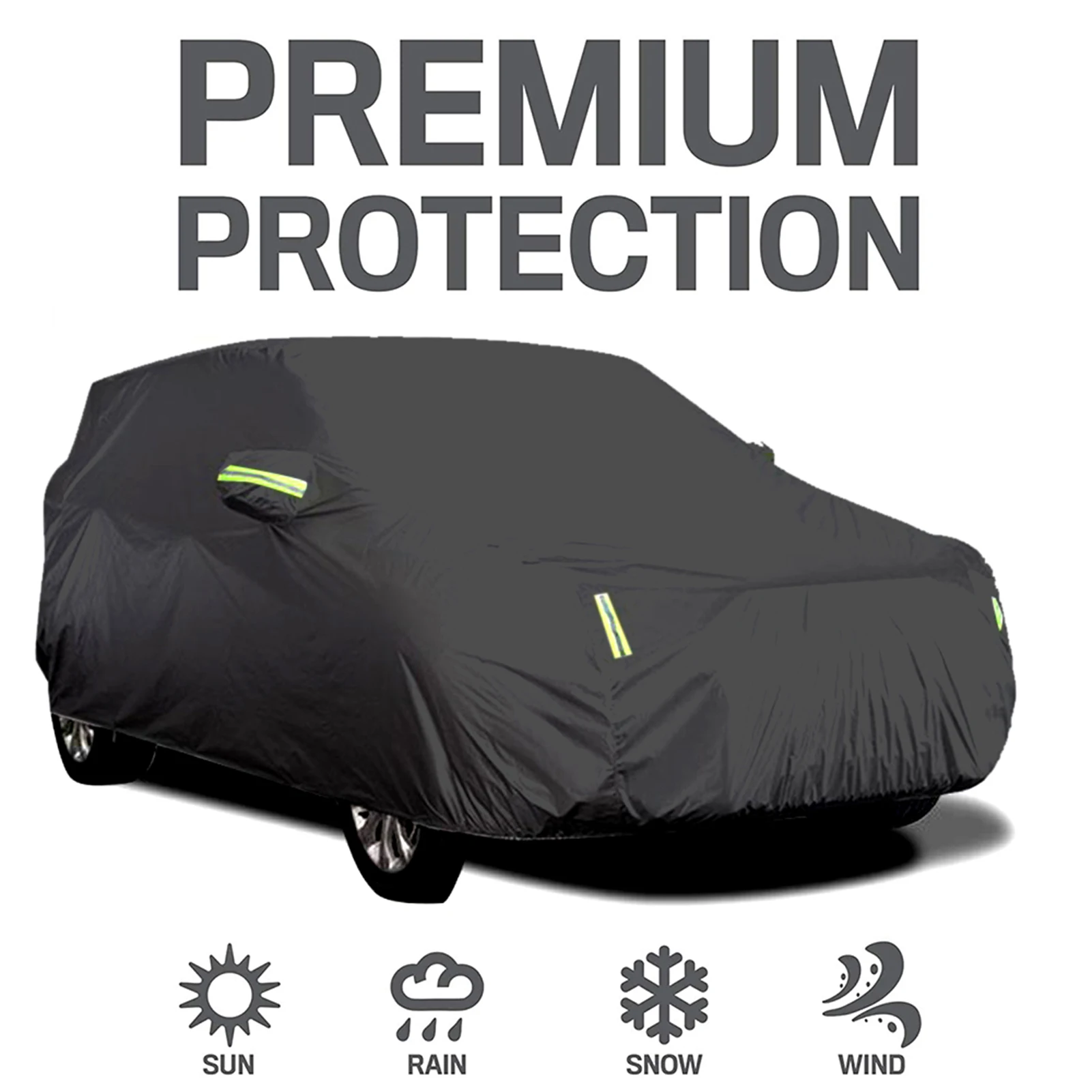 Sedan Car Cover Waterproof All Weather Outdoor Car Cover UV Protection Windproof Full Car Cover Universal(4.4*1.8*1.6M)