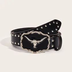 Cowgirl Belt for Fashionable Casual Jeans Stud Belt for Punk Personality Girl Impressive Cowgirl Stage Hip-hop on The Street