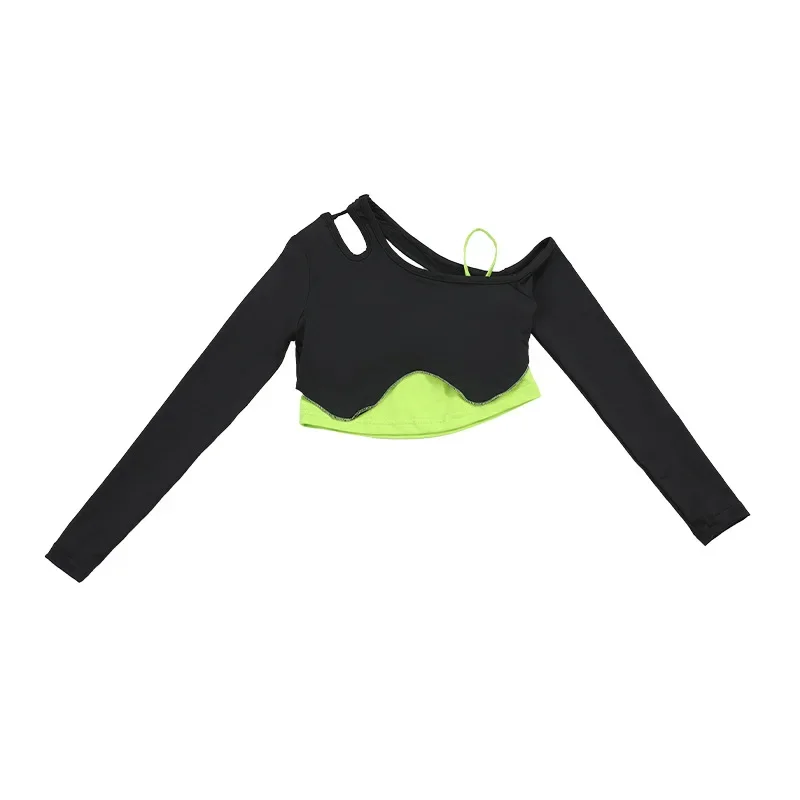 Traje de dança jazz infantil, performance de pista de meninas, conjunto de roupas da moda, dança de rua infantil, estilo hip-hop