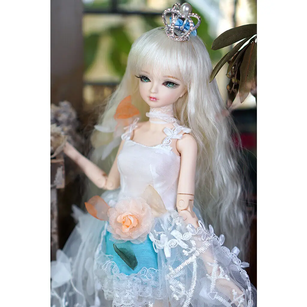 

[PF] 34 # белая кружевная синяя юбка, полное платье 1/4 MSD AOD DZ BJD Doll fie