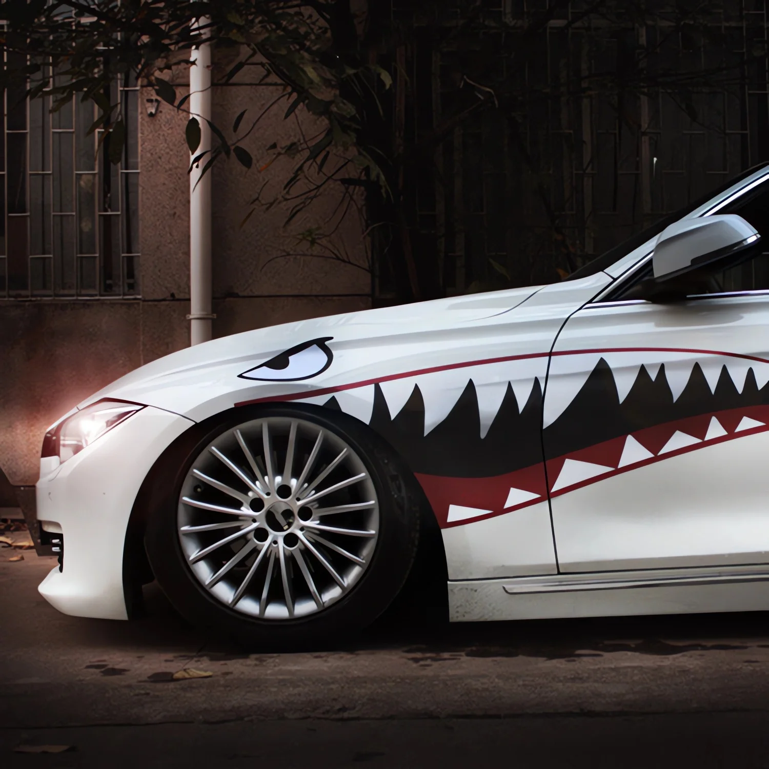Shark Mouth vinyls decal Car Side Door Sticker Racing Sport Decor  ensuring long-lasting individuality Auto Tuning Accessories