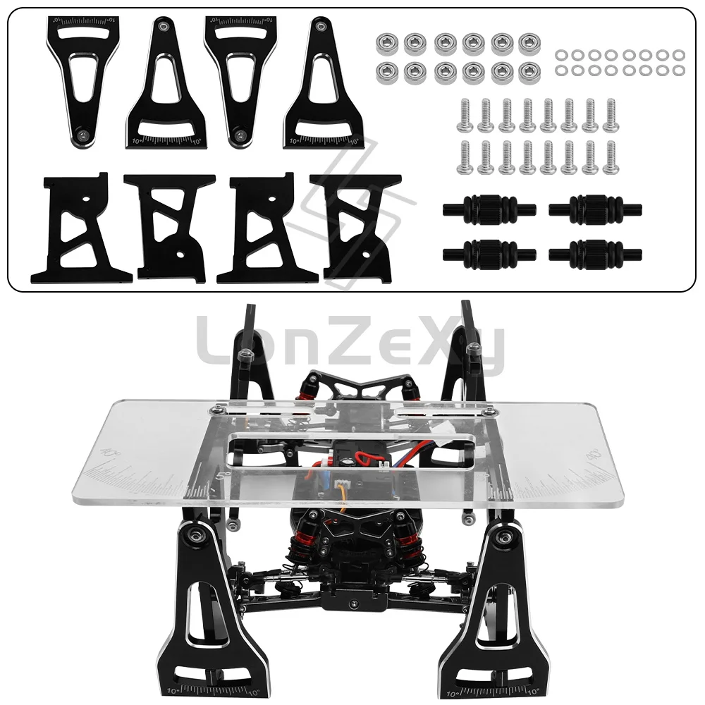 RC Setup Station Wheel Alignment Tool Adjustable RC Camber Caster Toe Gauge for 1/24 RC Rally Buggy Short Course Off Road Car