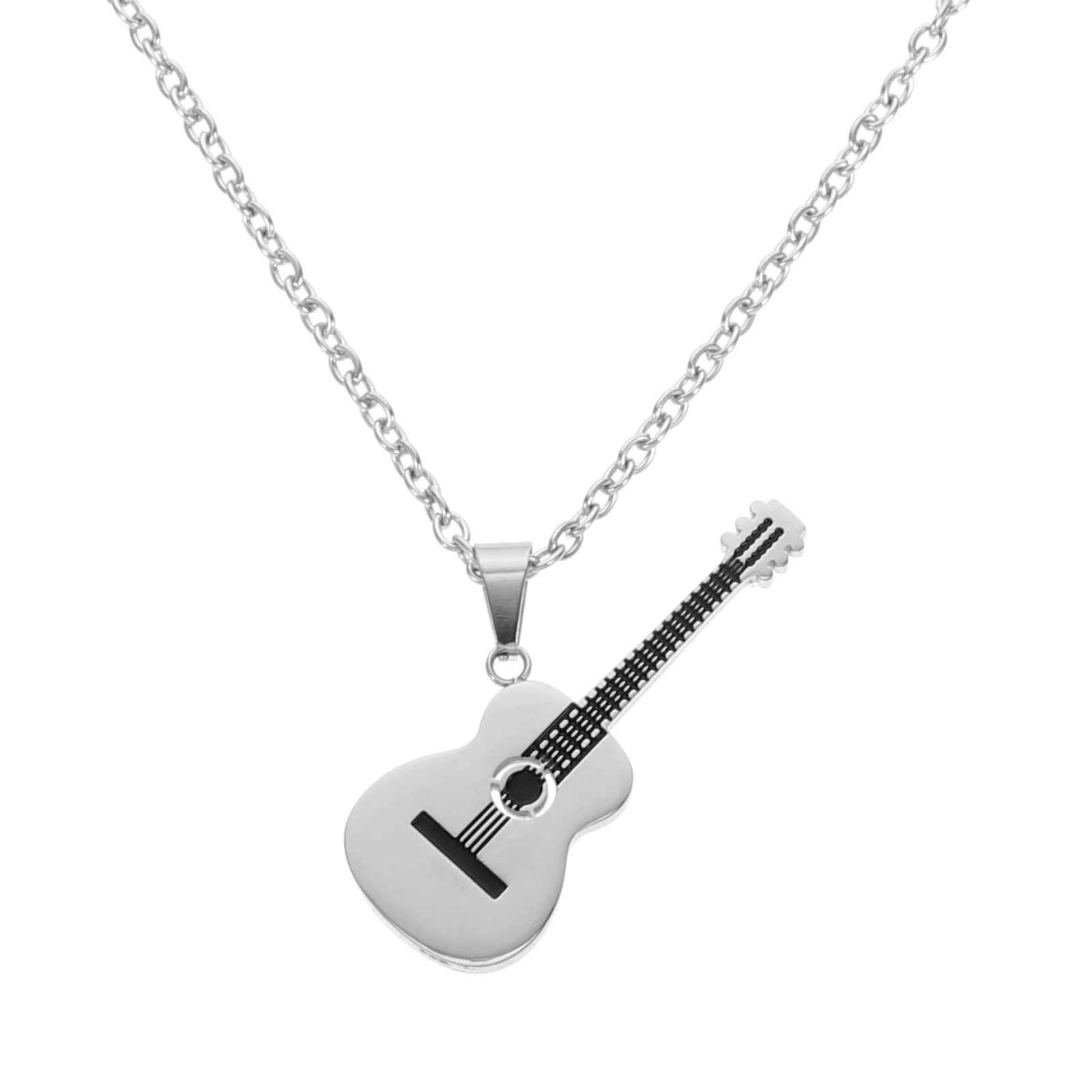 Musical Instrument Guitar Necklace Necklaces Personalized Pendant Creative Fashion Electric Design Titanium Steel Man Hanging