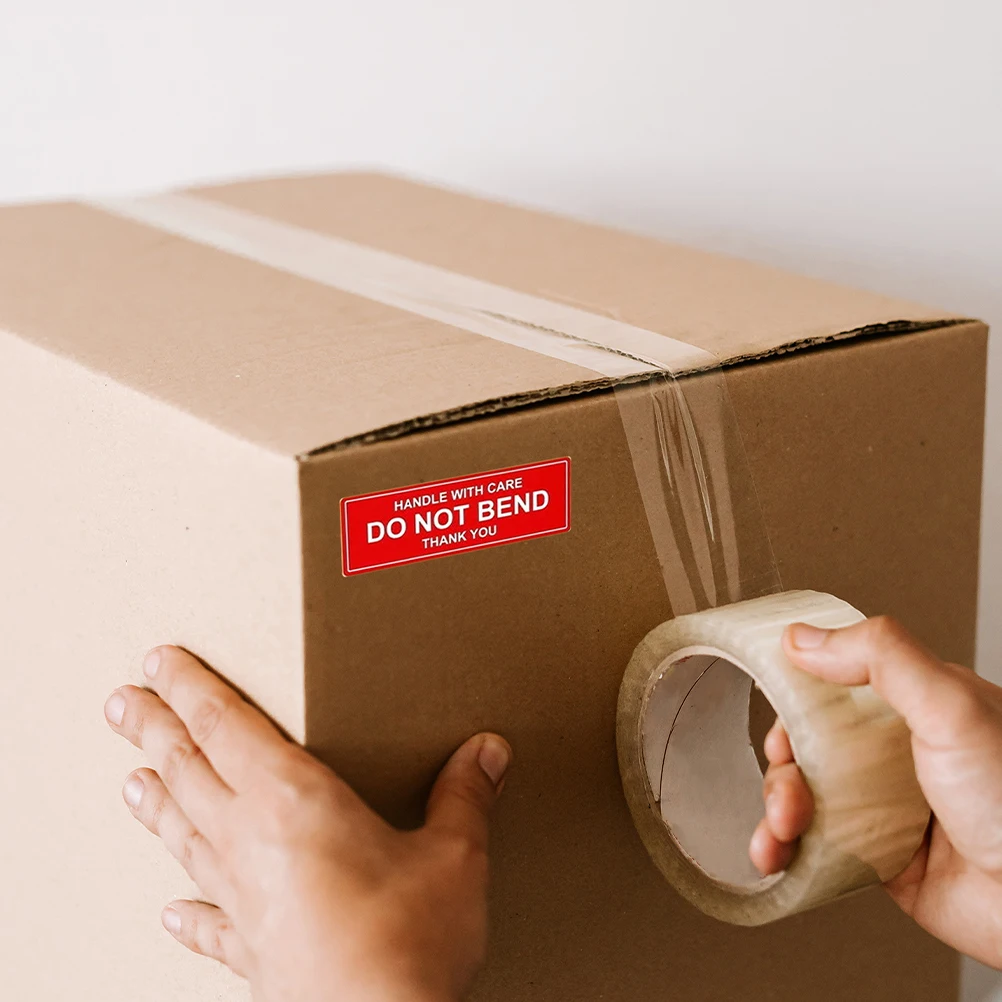 

2 Rolls Self-Adhesive Fragile Stickers Packaging Warning Labels Handle With Care Shipping Moving Labels Do Not Bend