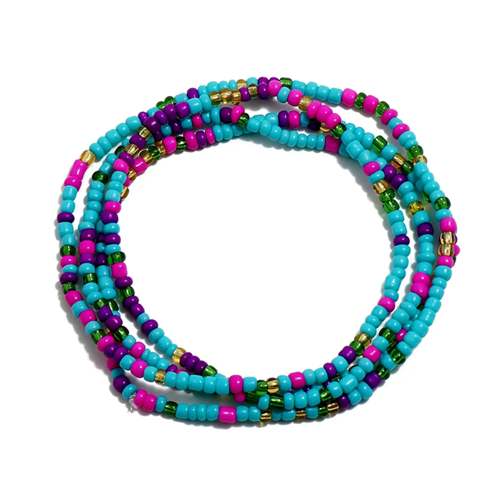 

8pcs Rice Bead Waist Chains Summer Body Chains For Women Bikini Chain Metal Durable Female Jewelry Beach Wear Waistchain