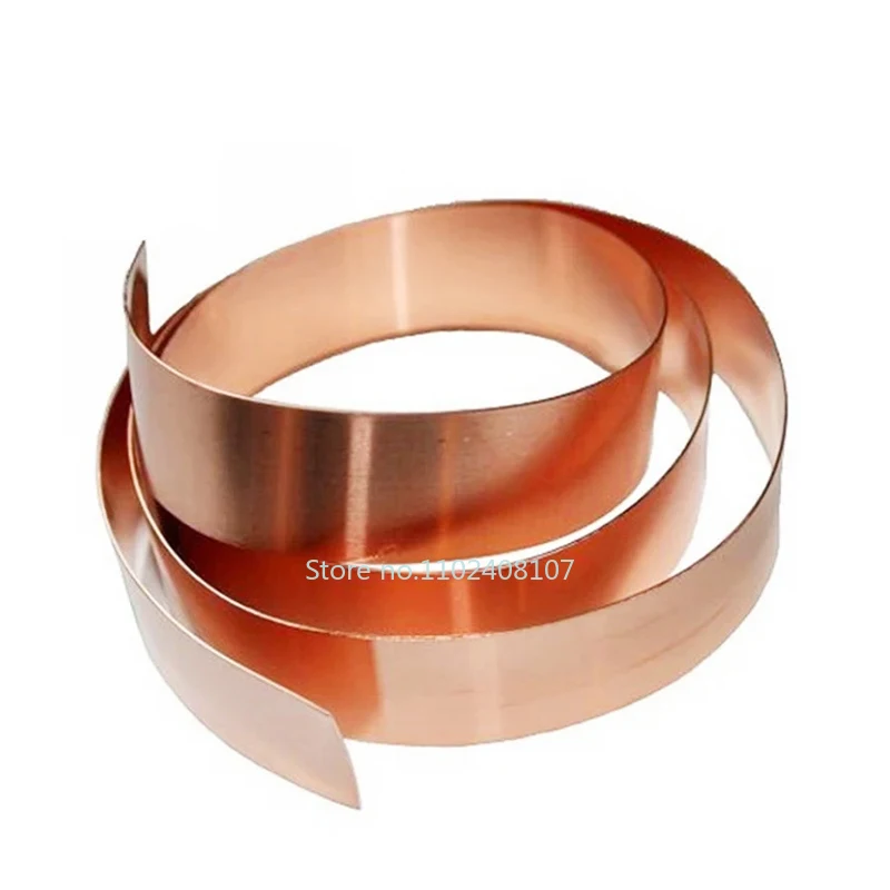 99.9% T2 Pure Copper Strip Red Copper Sheet Conductive Heat Dissipation Grounding Thick 0.02-0.8mm for Electronic Components