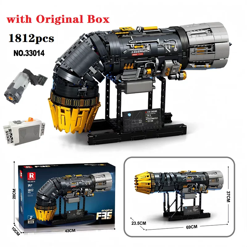 Original Box Toys Christmas Gift Set 33014 1812pcs MOC Technical F-35B Fighter Jet Engine Building Blocks Bricks Assembling Mode