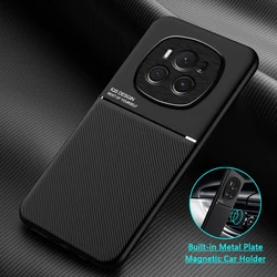 For Honor Magic6 Pro Case Magnetic Holder Leather Phone Case For Honor Magic 6 Pro 6Pro Magic6 Soft Silicone Frame Back Cover