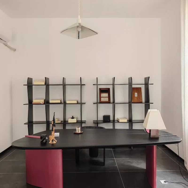 

Minimalist creative irregular solid wood desk high-end light luxury modern special-shaped desk