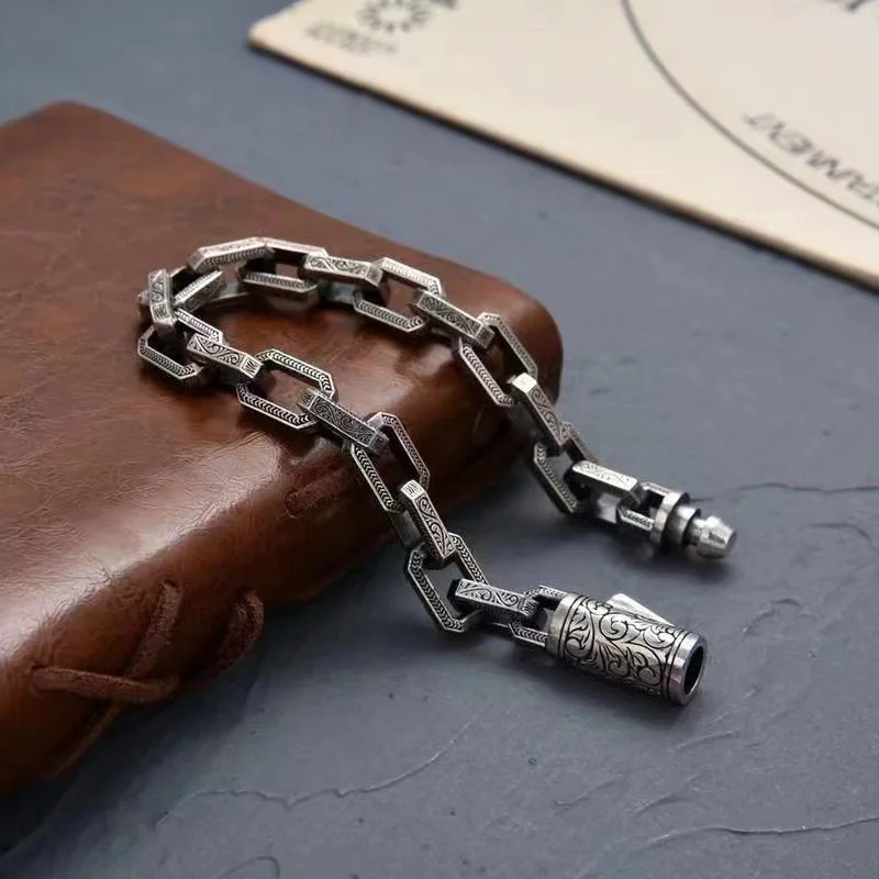 Viking Ouroboros vintage punk bracelet for men copper fashion Jewelry hippop street culture - view 3