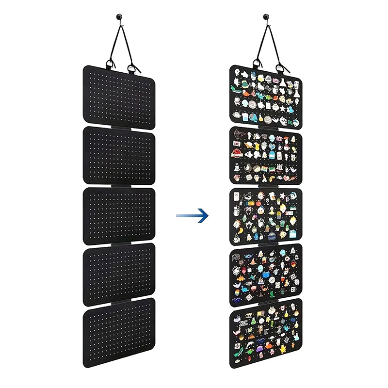 1pc Foldable Felt Jewelry Organizer,Wall Hanging 5-Tier Earring Pendant Display,Storage Bag For Necklaces,Bracelets