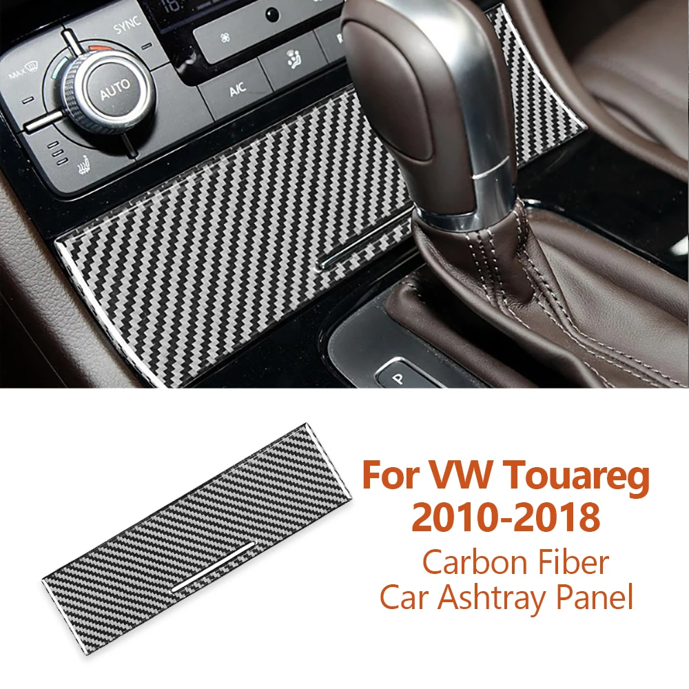 

For Volkswagen VW Touareg 2010-2018 Car-Styling Carbon Fiber Car Ashtray Frame Panel Decorative Sticker Auto Interior Accesorios