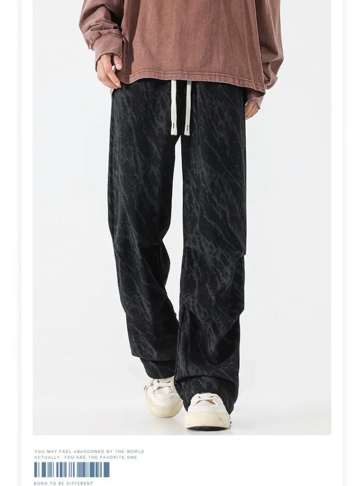 New Autumn/Winter Fashion American Vintage Thickened Warm Corduroy Pants Men's Casual Loose Sports Plus Size Trousers S-2XL