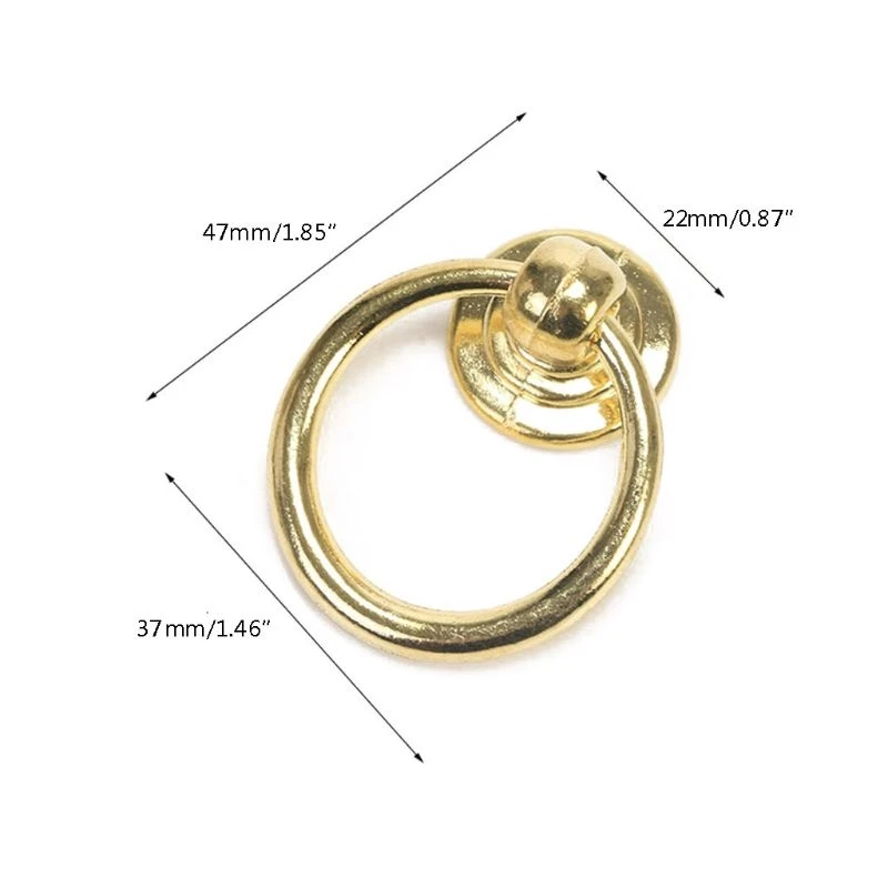 LXAF Creative Small Wardrobe Handle Jewelry Boxes Antique Drop Ring Pulls Kitchen Cabinets Drawer Handle Furniture Hardwa