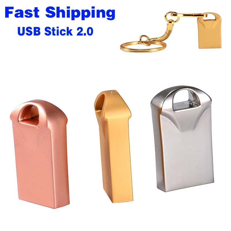 

Fast Shipping Super Mini USB Flash Drive 64GB Rose Gold Real Capacity Pen Drive 32GB Fashion Gold USB Memory Stick 16GB 8GB