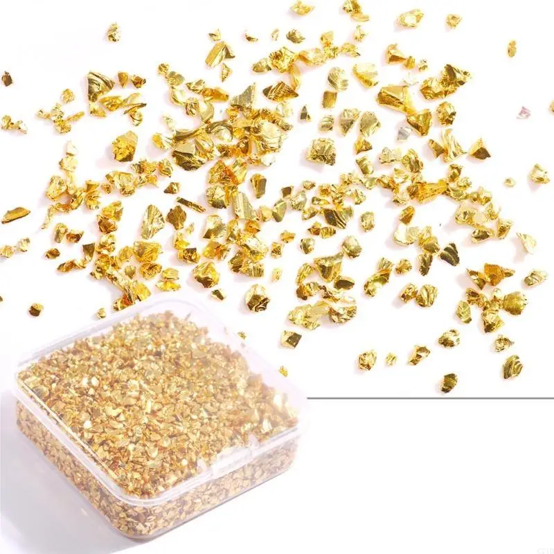Crushed Glass Glitter Resin 80g/Box Irregular Metal Broken Glass