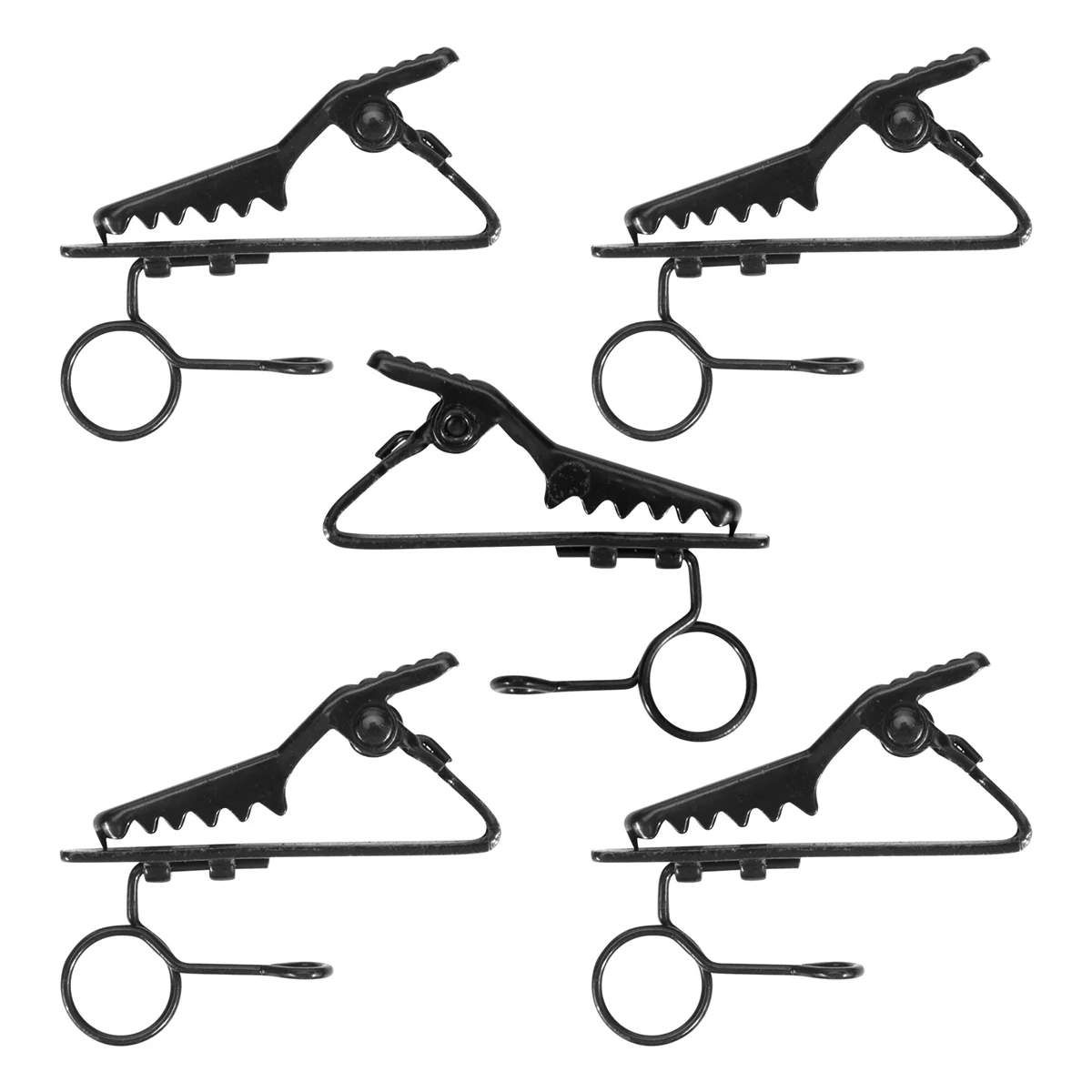 Trendy! 5 Pcs Ring Mini 7.5 mm Microphone Clip Holder Tie Clip Collar Clip Practical (Black)