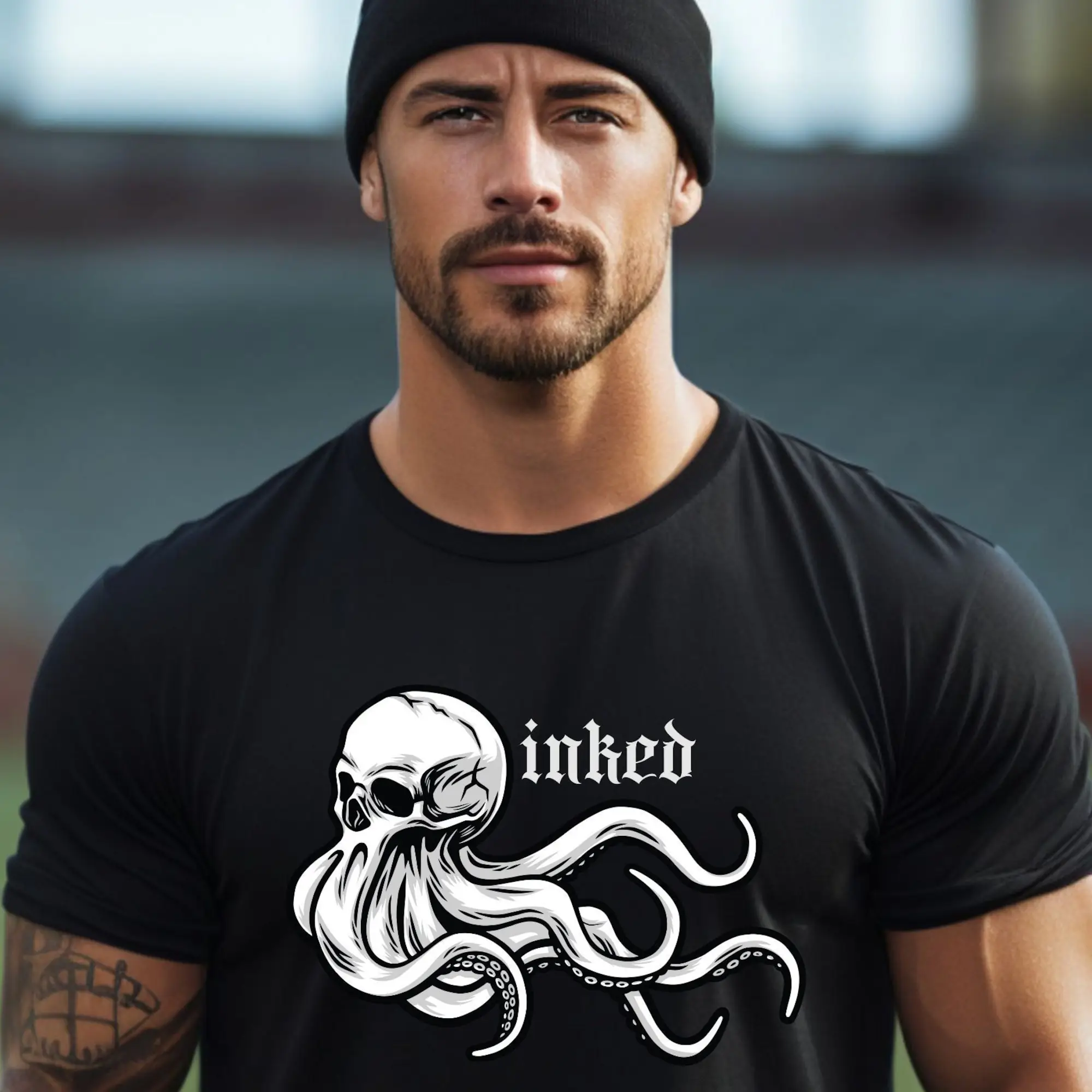 Tattoo Skull Kraken Inked Tshirt,Tattoo Merch,Gift for Tattoo Artist