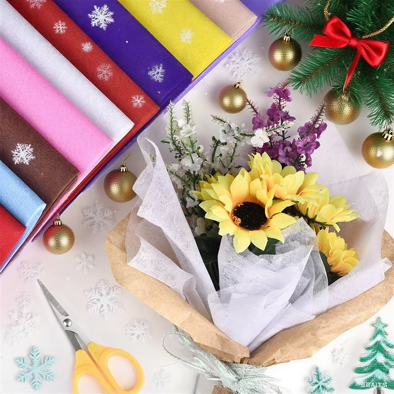 

10 шт./пакет, молочная хлопковая оберточная бумага для цветов, цветочный магазин, букет цветов, бумага, водостойкая подкладка, однотонная папиросная бумага 47x47 см