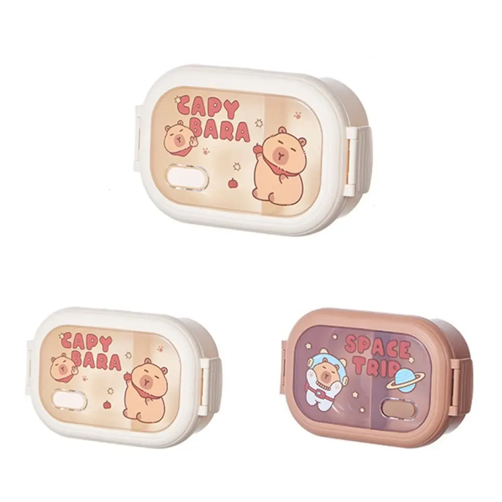 New Capybara Lunch Box Grid Leak Proof Meal Boxes Portable 1320ml Large Capacity Food Storage Box for Outdoor Picnic School