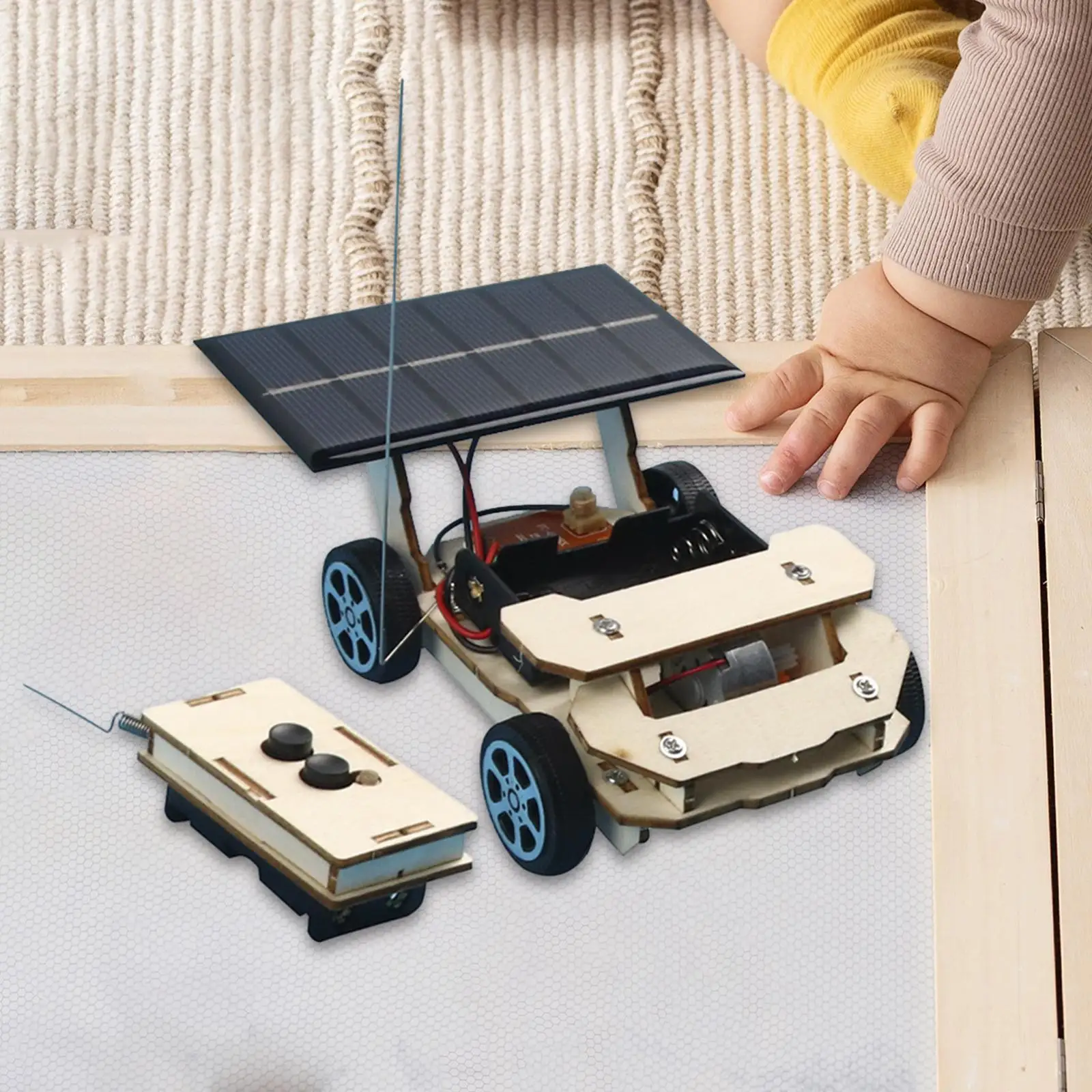 Kit de Experimentos de Projetos de Engenharia de Circuito de Carro Solar com Controle Remoto DIY para Crianças Meninos e Meninas de 8 a 12 Anos
