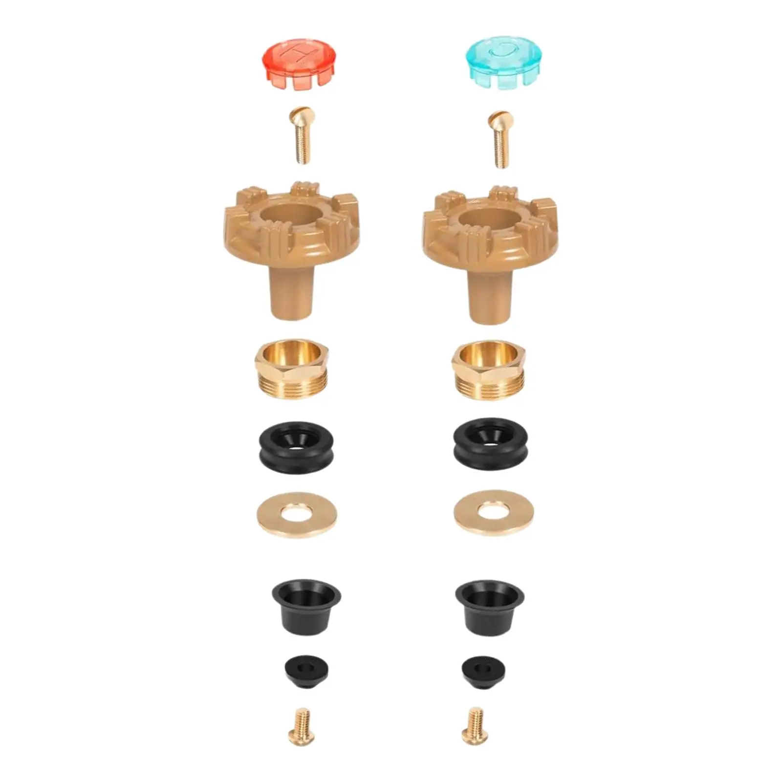 RK-22MH Repair Kit Round Handle Outdoor Faucet Parts Packing Support Washer Round Wheel Handle Check Valve Retainer Screw