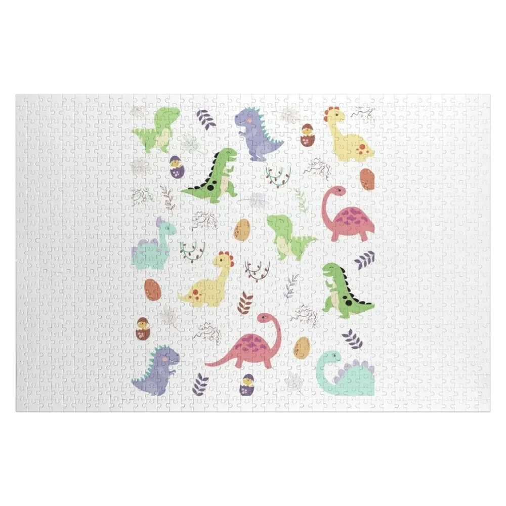 

Friendly Dinosaurs Pattern Jigsaw Puzzle Wooden Jigsaws For Adults Personalized Wooden Name Adult Wooden Puzzle