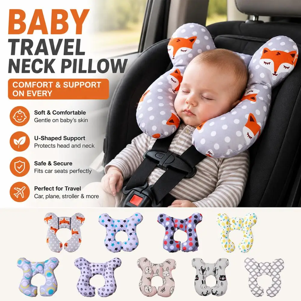 New Baby Pillow Protective Travel Car Seat Head Neck Support Pillows Newborn Children U Shape Headrest Toddler Cushion 0-3 Years