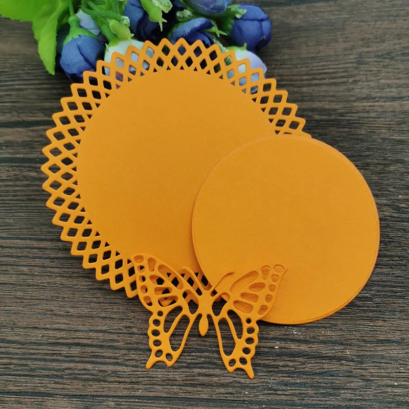 Okrągłe tło motyla metalowe matryce do wycinania, szablony do DIY, Scrapbooking, dekoracyjne wytłaczanie, rękodzieło, szablon do cięcia