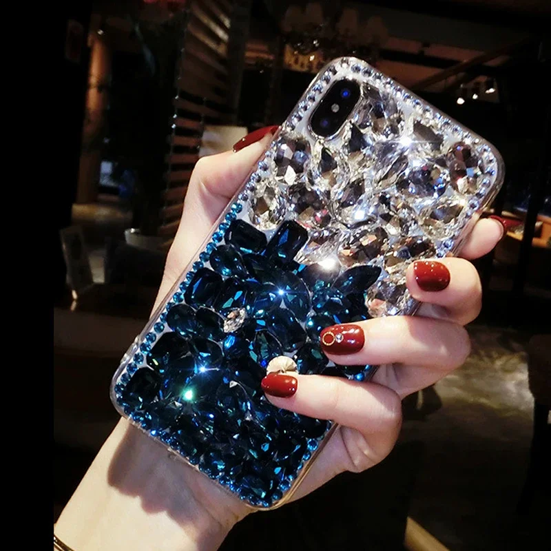 Rhinestone Cases for iPhone 16 16e 15 14 13 12 11 8 7 Pro Max Plus mini X XS XR SE 2020 2022 Case Diamond Phone Cover Sunjolly