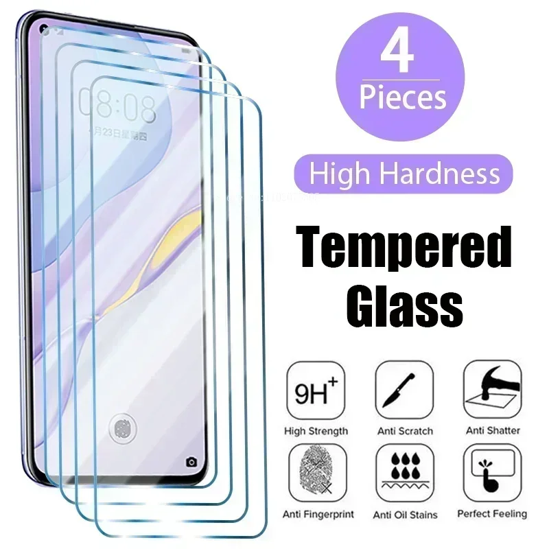 

4PCS Screen Protector for Huawei P40 P30 P20 Mate 20 Lite P Smart Z 2021 Y7 Y6 2019 Tempered Glass for Honor 20 10 50 Lite 8X X8