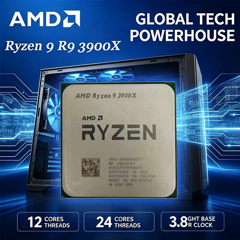 AMD Ryzen 9 R9 3900X CPU 12-Core 24-Threadprocessor 3.8GHz 12-Core 24-Thread for Gaming CPU Without Packag