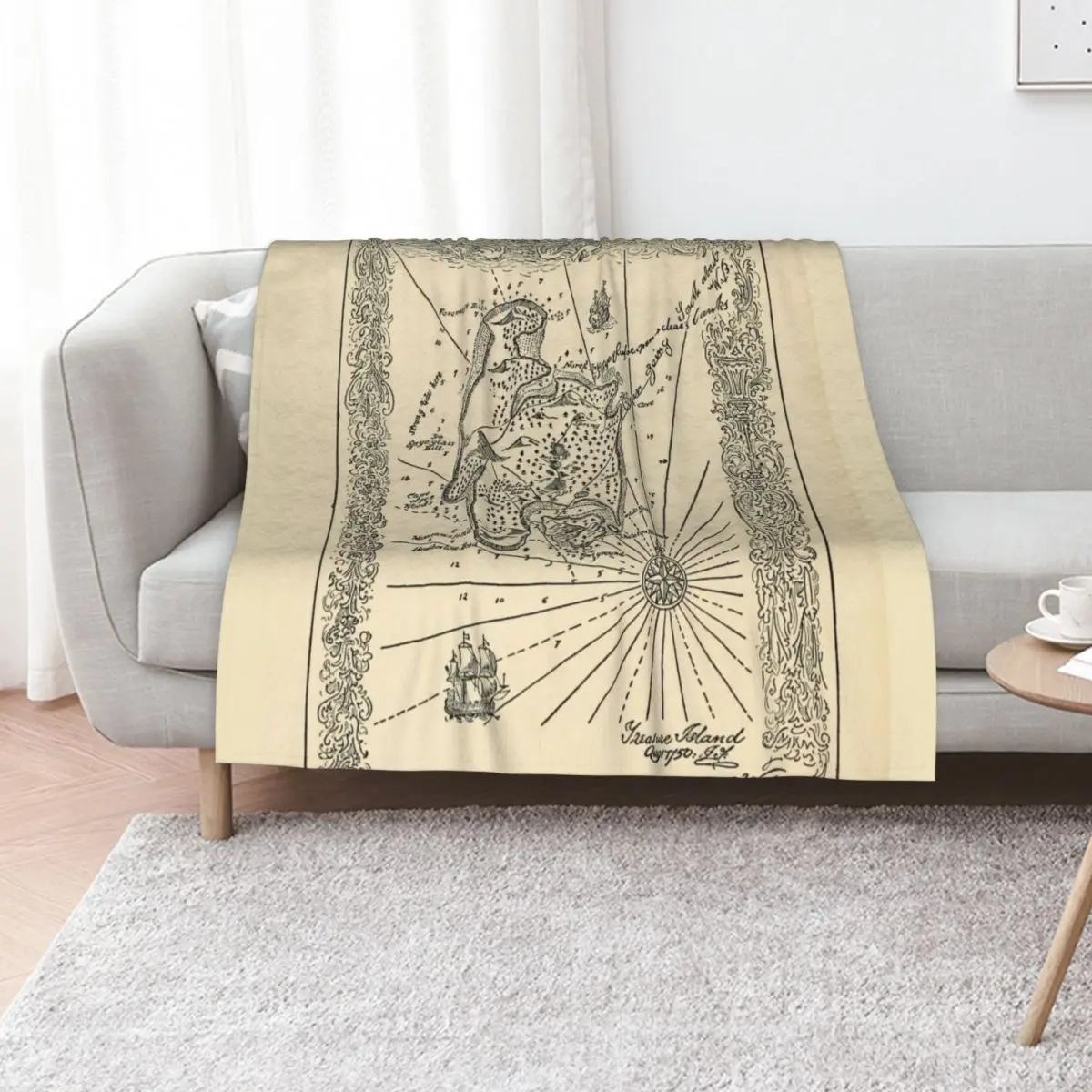 Vintage Treasure Island Pirate Map (1915) Throw Blanket cosplay anime Loose for winter Bed covers Beach Blankets