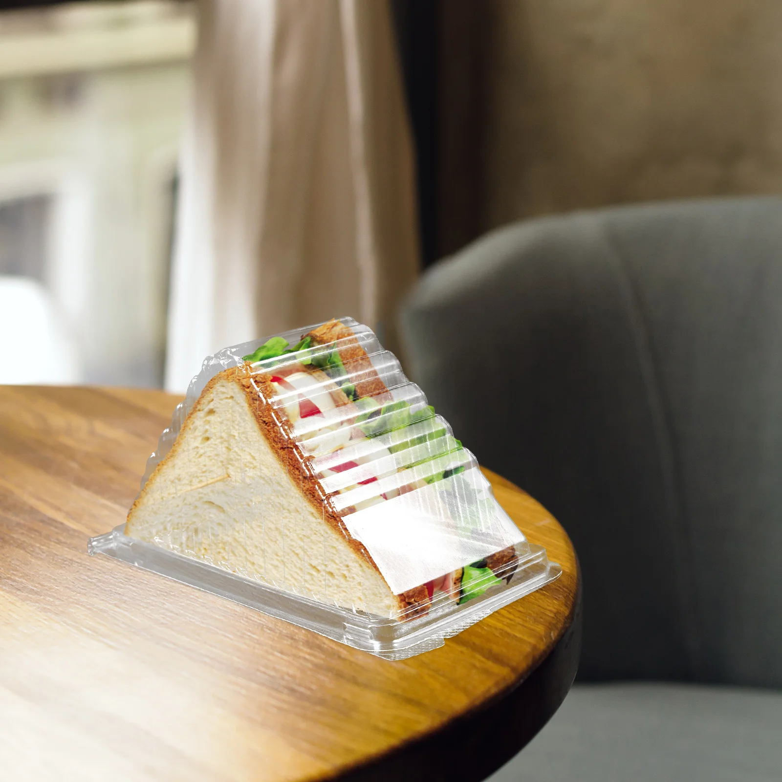 

50Pcs Sandwich Boxes Reusable Plastic Triangular Transparent Storage Container Kitchen Bakery Pastry Cake Slice Packing Box