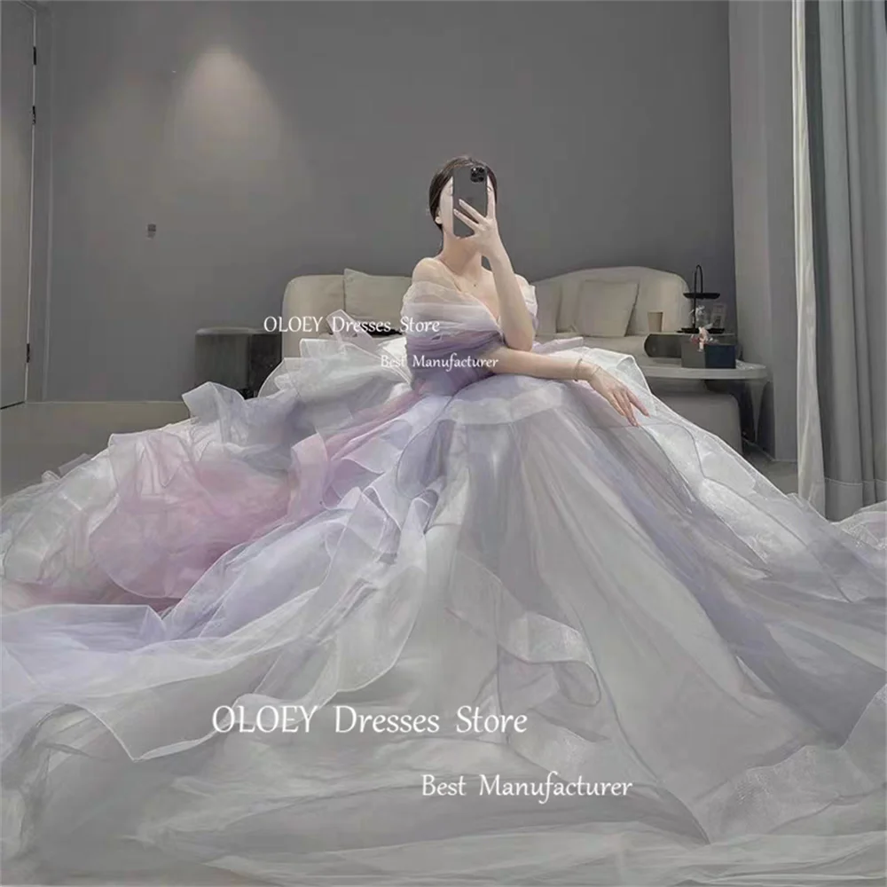 OLOEY-Robe de mariée en organza soyeux, unique, pour les abonnés, pour séance photo, pour les patients, quel que soit le train de balayage personnalisé