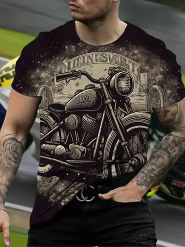 

Men's New 3D Athletic Summer Riding Quick - Dry Casual Tee Lightweight Stylish for Motorcycle Enthusiasts