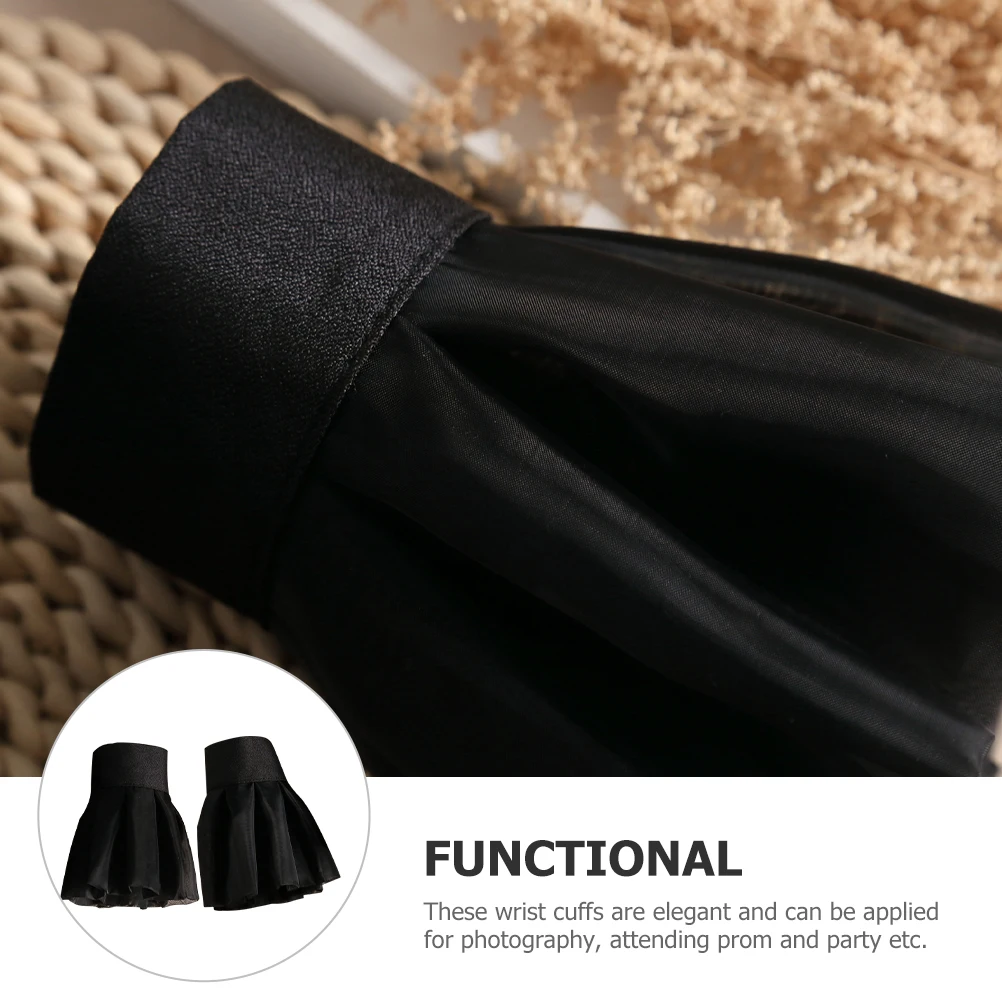 1 paio di polsini da polso con maniche finte da donna, leggeri e traspiranti, accessori per abiti da ballo di nozze, feste fotografiche, vampiro Earl