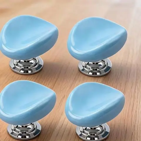 Ceramic Cabinet Knobs Single Hole Drawer For Pulls For Kitchen Dresser Wardrobe Furniture Handles Yellow Blue Orange White Black