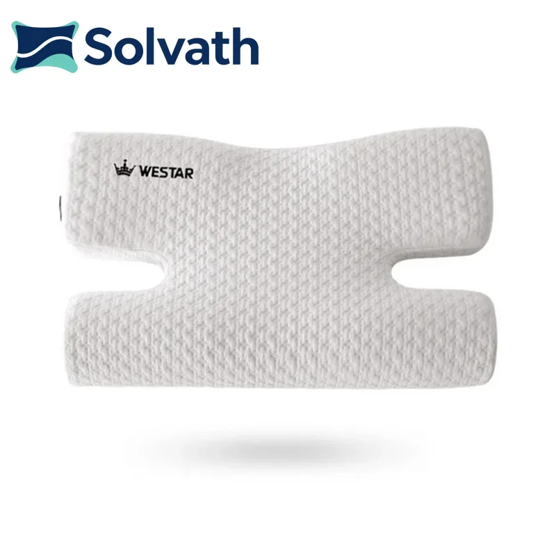 Solvath H Shape Memory Foam Beauty Pillow Side Sleep Face Support Cervical Sleeping Pillow Polyester Cotton Cover