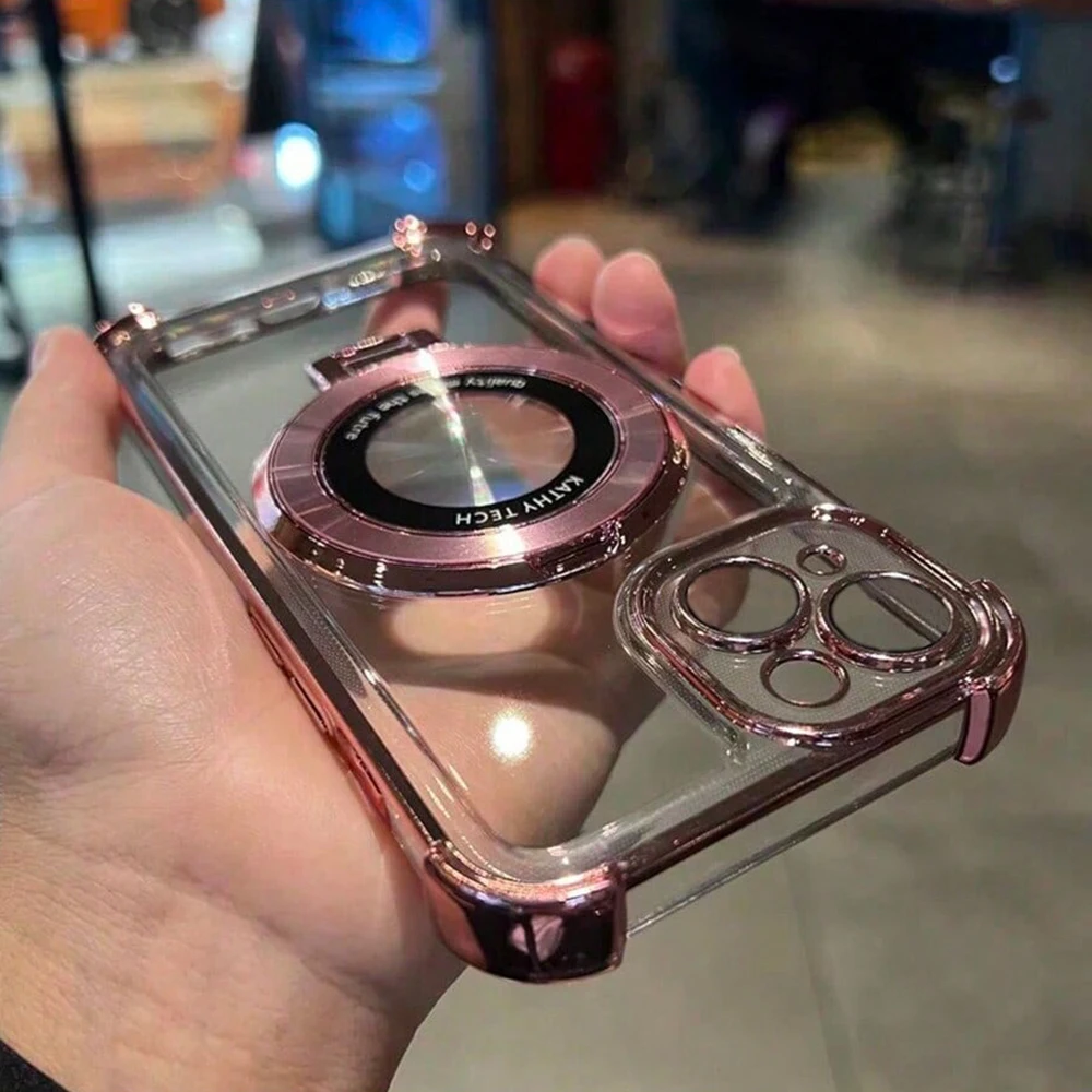 Anti-Drop Luxury Electroplated Case for iPhone with Ring Holder