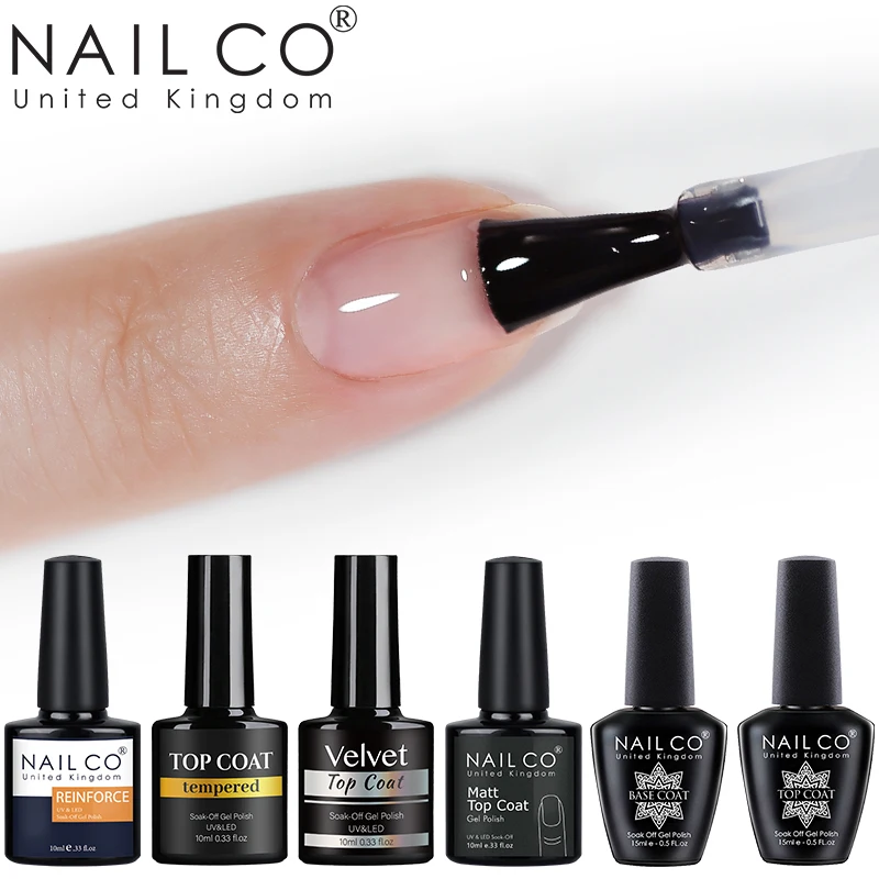 NAILCO 10/15 مللي معطف فوقي من الجل مسمار الفن ماتي العلوي وقاعدة معطف نقع قبالة الأشعة فوق البنفسجية تزهر هلام تعزيز شبه دائم هلام